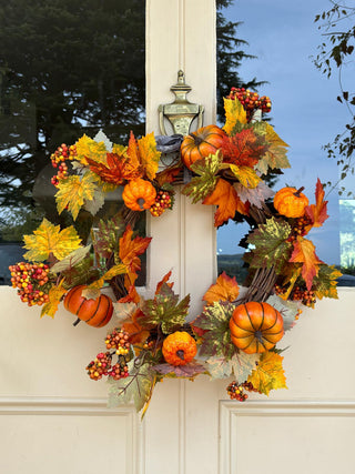 Autumn Pumpkin & Berry Wreath- 55cm