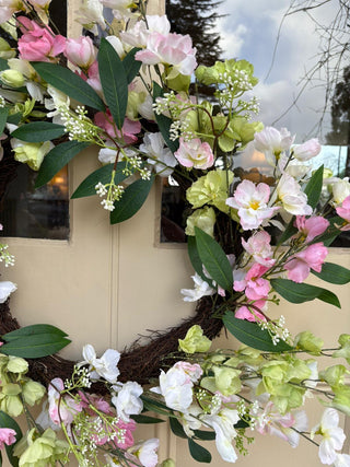 Pink & White Blossom Wreath- 60cm