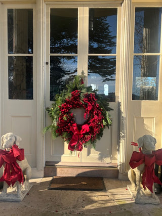 Extra Large Red Berry and Nobilis Wreath – 90cm – FRESH Christmas Wreath
