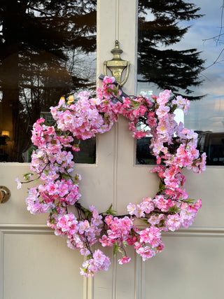 Pink Cherry Blossom Wreath- 60cm