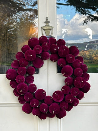 Velvet Burgundy Apple Wreath 66cm- Everlasting