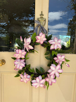 Clematis Wreath – 50cm | Luxury Silk Door Wreath