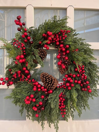 Berry & Pinecone Wreath 60cm