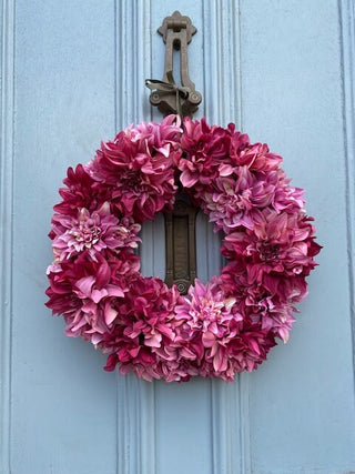 Dahlia Wreath – Dark Pink