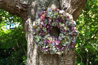 Sumptuous Silk Hydrangea Wreath – Purple