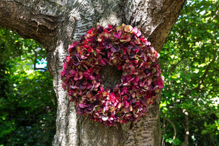 Sumptuous Silk Hydrangea Wreath – Burgundy